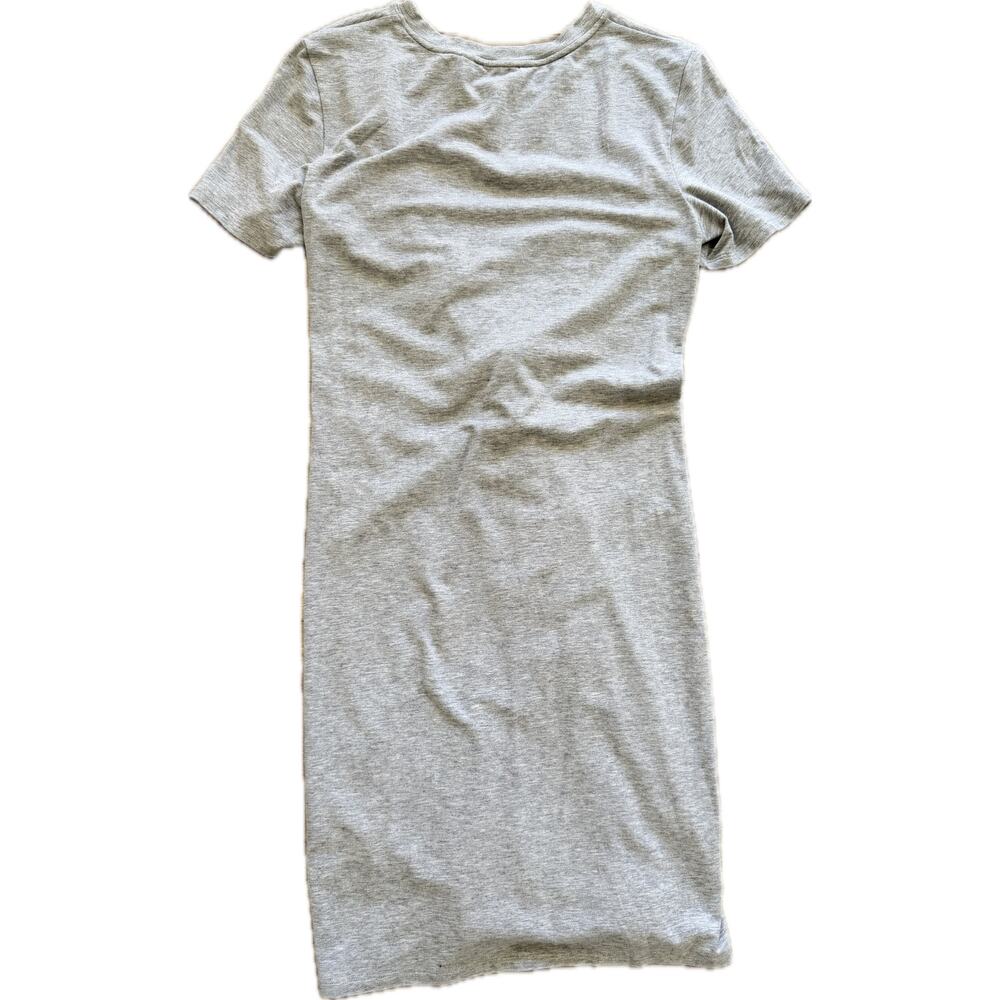 Theory Womens Short Sleeve Twist Knot Tee Dress Gray Cotton S Minimalist Stretch - Picture 5 of 6